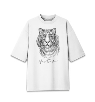 Женская футболка оверсайз Happy Tiger Year!