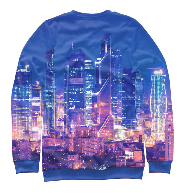 Мужской свитшот с изображением Москва цвета Белый