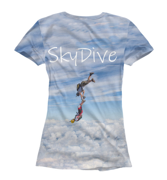 Футболка для девочек с изображением SkyDive цвета Белый