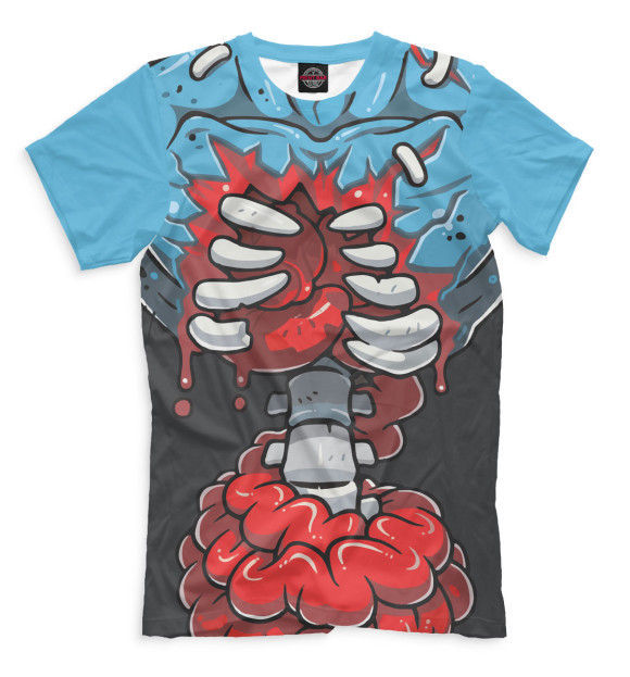 Футболка для мальчиков с изображением Внутренности цвета Молочно-белый