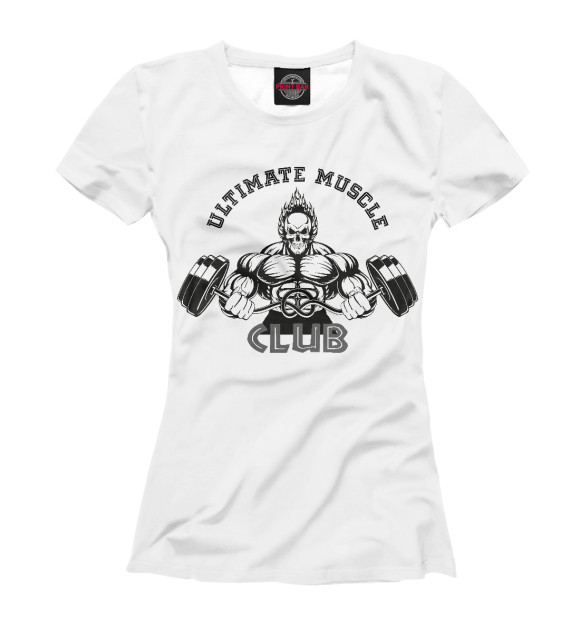 Женская футболка с изображением Ultimate Muscle Club цвета Белый