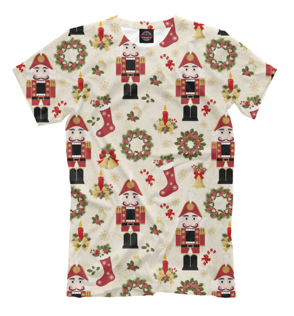 Мужская футболка с изображением Щелкунчик цвета Бежевый