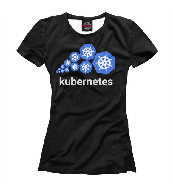Женская футболка с изображением Kubernetes цвета Белый