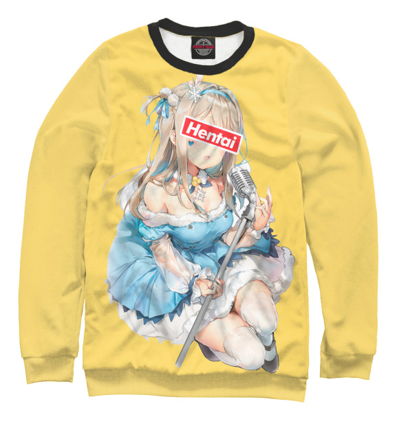 Женский свитшот с изображением Hentai Girl цвета Белый