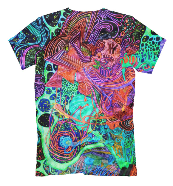 Мужская футболка с изображением Psychedelic цвета Белый