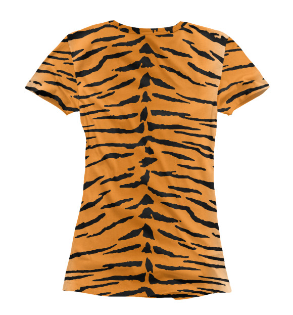 Женская футболка с изображением Тигриная шкура цвета Белый