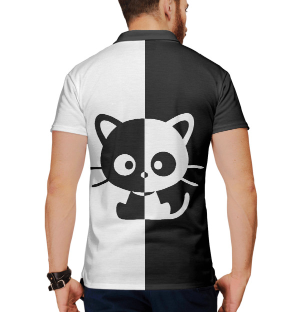 Мужское поло с притом Киса цвета Белый Мужское поло с изображением Киса цвета Белый