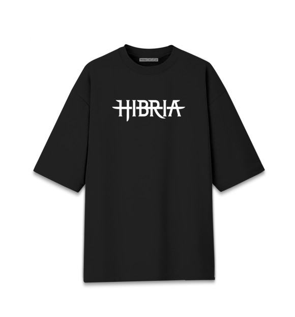 Женская футболка оверсайз с притом Hibria цвета Черный Женская футболка оверсайз с изображением Hibria цвета Черный