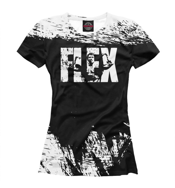 Женская футболка с изображением FLEX Bodybuilding цвета Белый