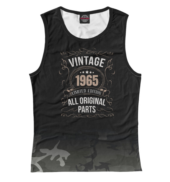 Женская майка с изображением Vintage 1965 цвета Белый