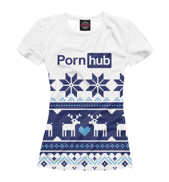 Женская футболка с изображением Pornhub Свитер цвета Белый