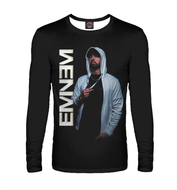 Мужской лонгслив с изображением Eminem цвета Белый