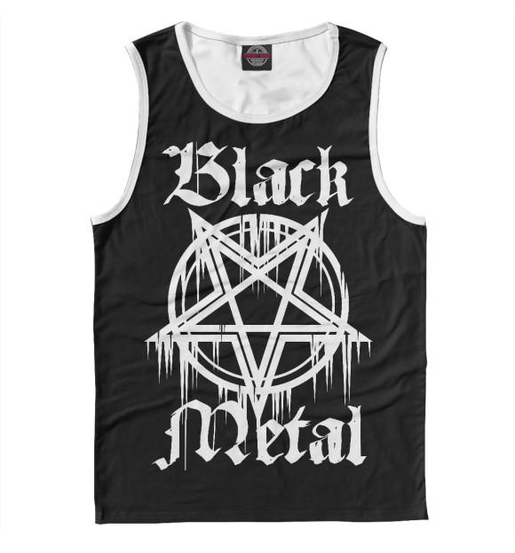 Мужская майка с изображением Black metal цвета Белый
