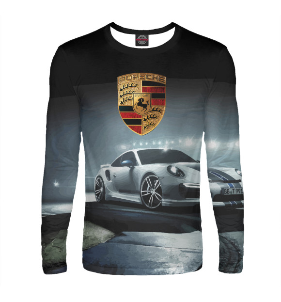 Мужской лонгслив с изображением Porsche цвета Белый