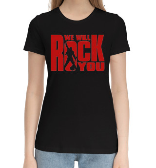 Хлопковая футболка для девочек We Will Rock You