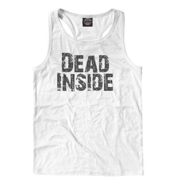 Мужская майка-борцовка с изображением Dead inside цвета Белый