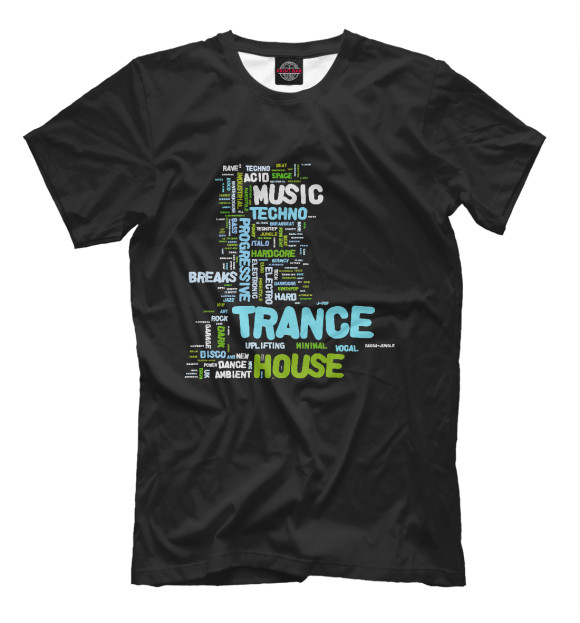 Мужская футболка с изображением T-SHIRT Music Style цвета Белый