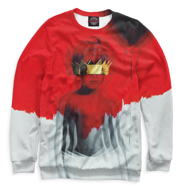 Свитшот для девочек с изображением Rihanna цвета Белый