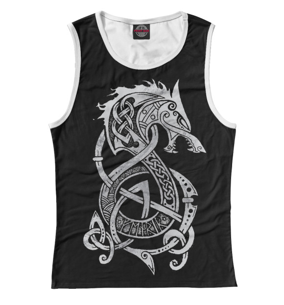 Майка для девочки с изображением Фенрир цвета Белый