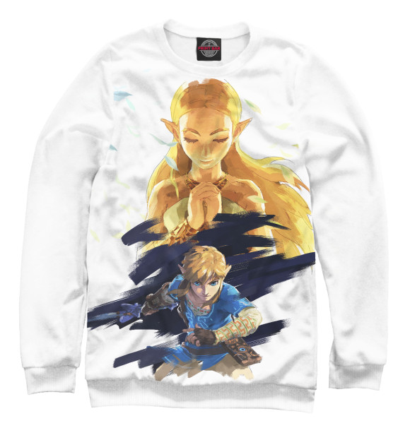 Мужской свитшот с изображением The Legend Of Zelda цвета Белый
