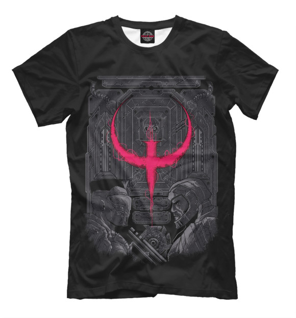 Мужская футболка с изображением Quake Champions цвета Черный
