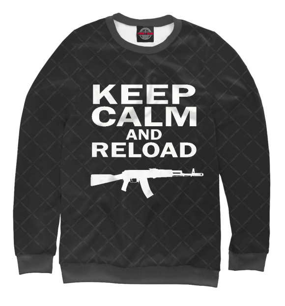 Свитшот для девочек с изображением Keep calm and reload цвета Белый