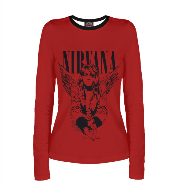 Женский лонгслив с изображением Nirvana цвета Белый