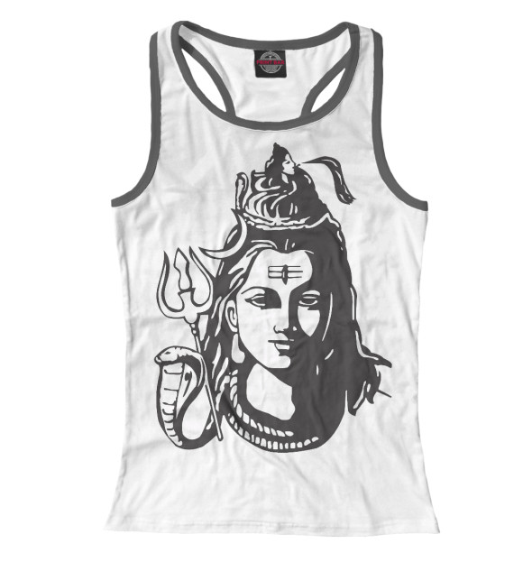 Женская майка-борцовка с изображением Шива цвета Белый