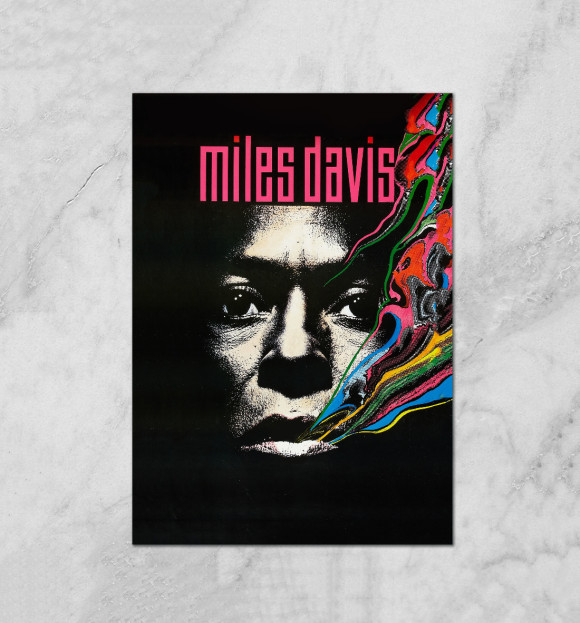 Плакат с изображением Miles Davis цвета Белый