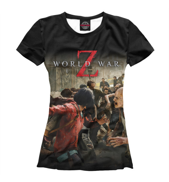 Женская футболка с изображением World War Z цвета Белый