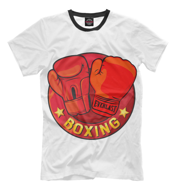Мужская футболка с изображением Boxing цвета Молочно-белый