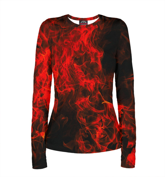 Женский лонгслив с изображением В огне цвета Белый