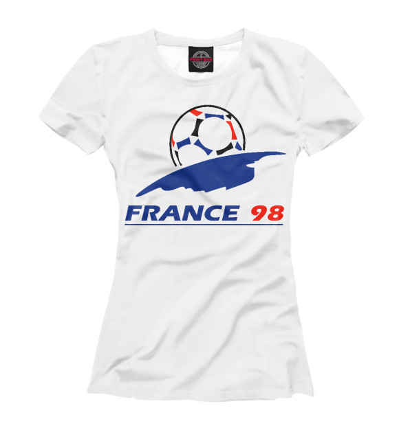 Футболка для девочек с изображением France 98 цвета Белый