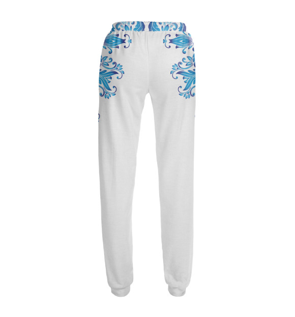 Женские спортивные штаны с изображением Гжель цвета Белый