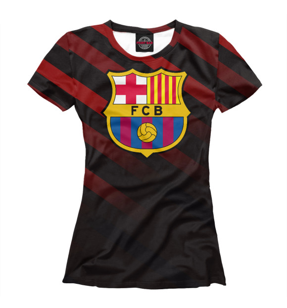 Футболка для девочек с изображением ФК Барселона цвета Белый