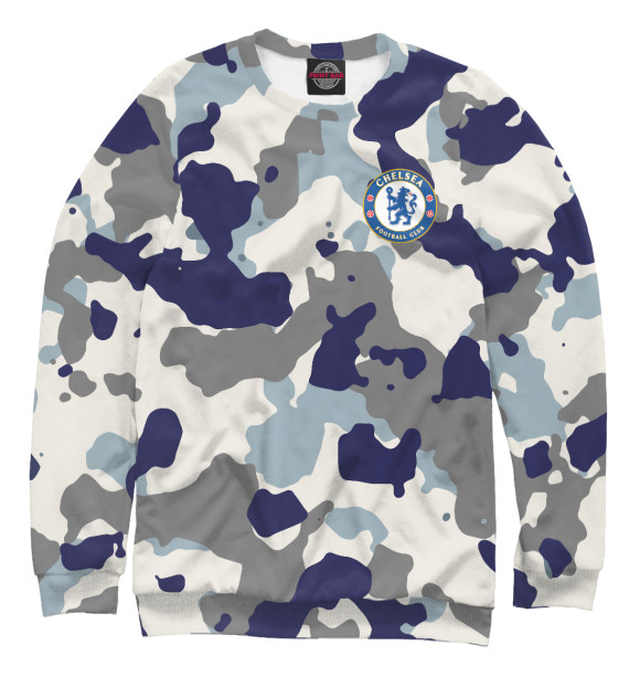 Мужской свитшот с изображением FC Chelsea Camouflage цвета Белый