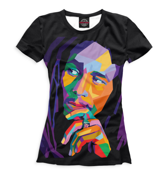 Женская футболка с изображением Bob Marley цвета Белый