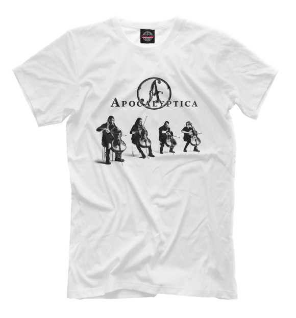 Мужская футболка с изображением Apocalyptica цвета Молочно-белый