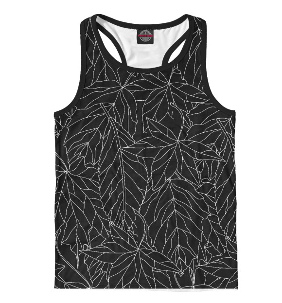 Мужская майка-борцовка с изображением Черно-белая осень цвета Белый