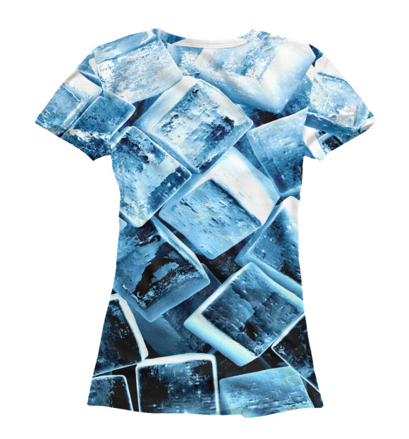 Женская футболка с изображением Кубики льда цвета Белый