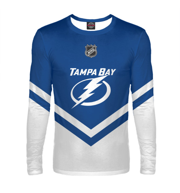 Мужской лонгслив с изображением Tampa Bay Lightning цвета Белый