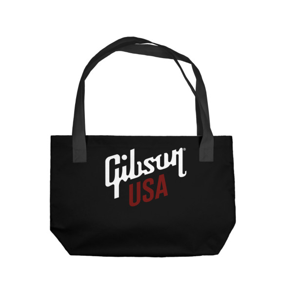Пляжная сумка с изображением Gibson guitar USA цвета 