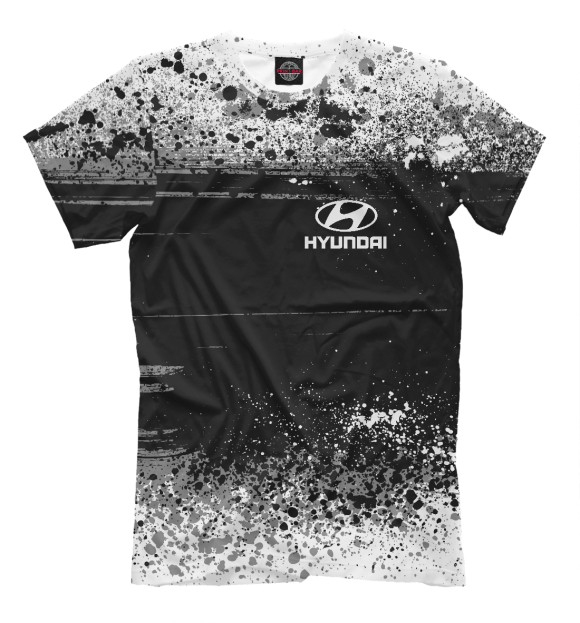 Мужская футболка с изображением HYUNDAI SPORT цвета Черный