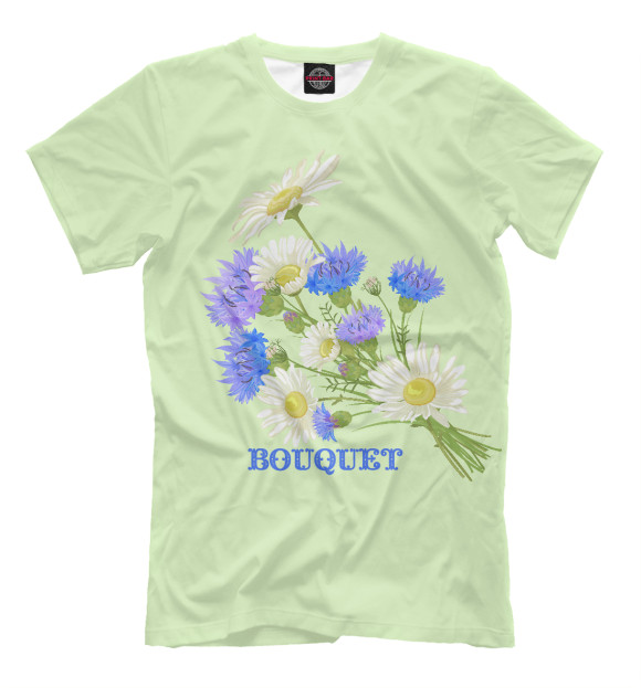 Мужская футболка с изображением Bouquet цвета Бежевый