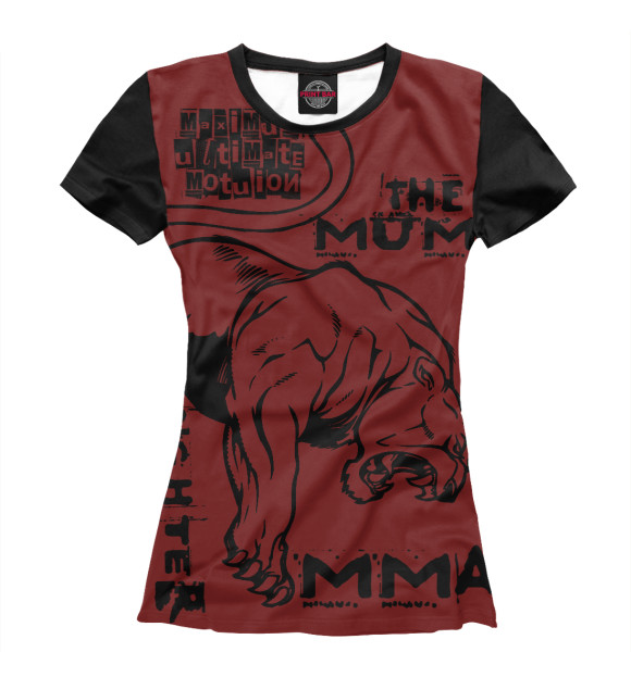 Футболка для девочек с изображением Mum fighter цвета Белый