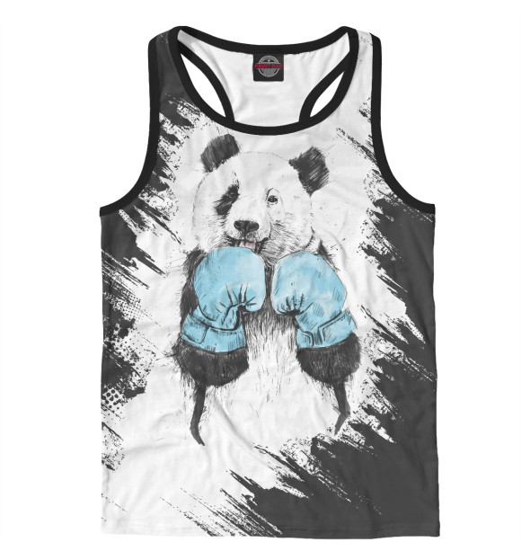 Мужская майка-борцовка с притом Panda boxer цвета Белый Мужская майка-борцовка с изображением Panda boxer цвета Белый