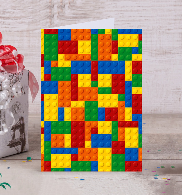 Открытка с изображением Лего цвета Белый