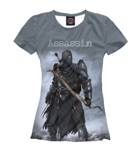 Футболка для девочек с притом Assassin цвета Белый Футболка для девочек с изображением Assassin цвета Белый