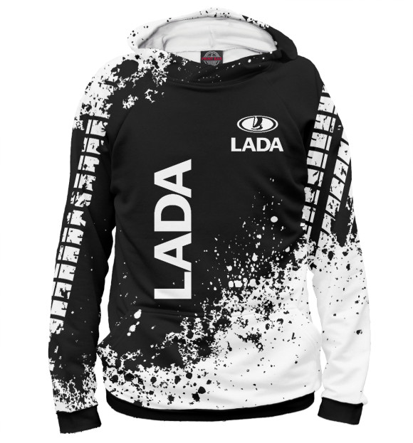 Женское худи с изображением Lada цвета Белый