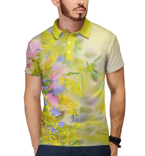 

Поло Print Bar, Белый, Цветочки